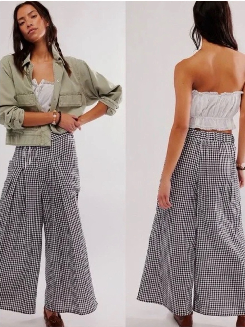 Free People East Side Trousers
Mid Rise Pocket Smocked Cropped
Legs Pants